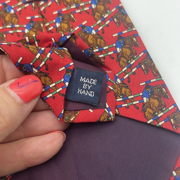 Polo Ralph Lauren For Neiman-Marcus Vintage Silk Necktie Tie Horses Equestrian - Picture 6 of 8